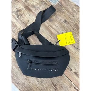 Two Blind Brothers Elegant‎ Black Neoprene Belt Bag Fanny Pack